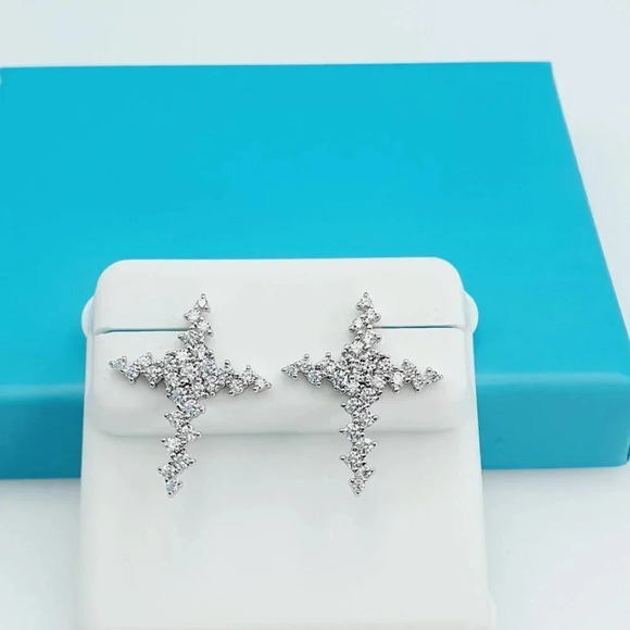 "925 Sterling Silver CZ Beautiful Earrings for Women, 1USPAR4117 - Picture 9 of 11